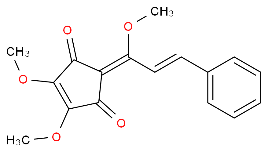 (2E)-4,5-dimethoxy-2-[(2E)-1-methoxy-3-phenylprop-2-en-1-ylidene]cyclopent-4-ene-1,3-dione_分子结构_CAS_3984-73-4