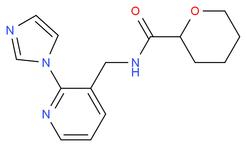N-{[2-(1H-imidazol-1-yl)-3-pyridinyl]methyl}tetrahydro-2H-pyran-2-carboxamide_分子结构_CAS_)