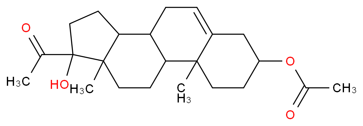 14-acetyl-14-hydroxy-2,15-dimethyltetracyclo[8.7.0.0<sup>2</sup>,<sup>7</sup>.0<sup>1</sup><sup>1</sup>,<sup>1</sup><sup>5</sup>]heptadec-7-en-5-yl acetate_分子结构_CAS_41906-06-3