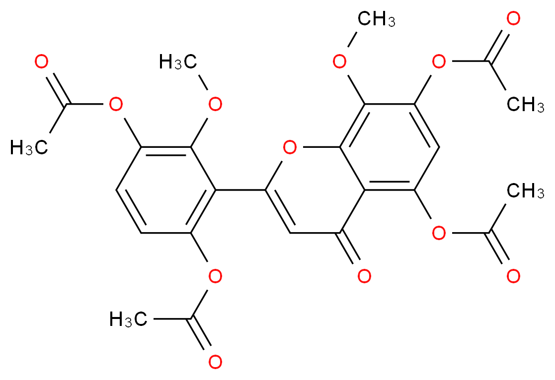 7-(acetyloxy)-2-[3,6-bis(acetyloxy)-2-methoxyphenyl]-8-methoxy-4-oxo-4H-chromen-5-yl acetate_分子结构_CAS_96684-81-0