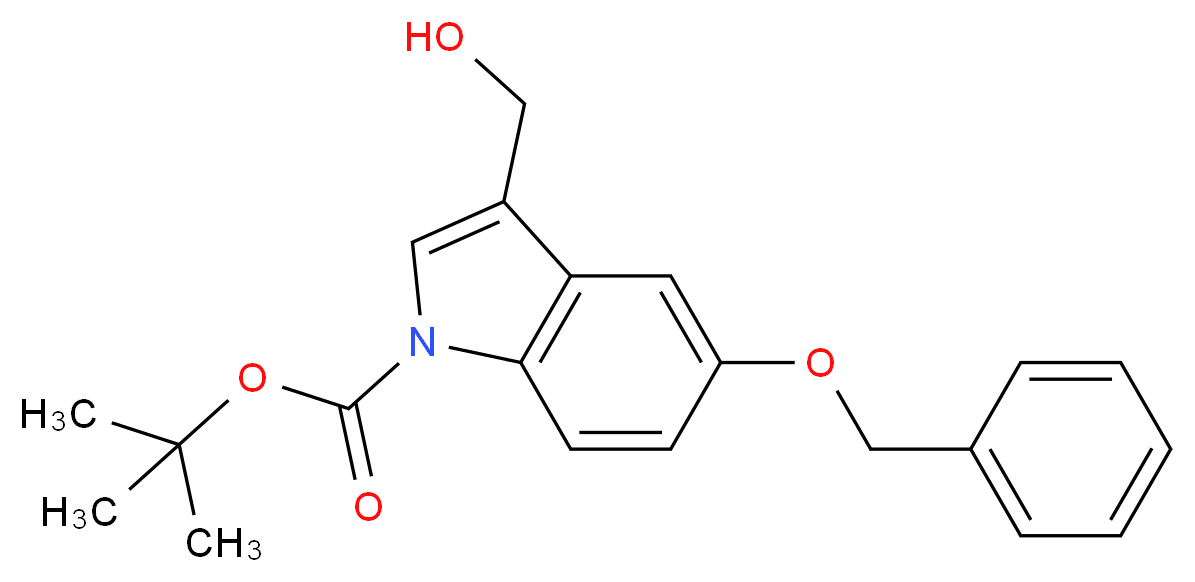 tert-butyl 5-(benzyloxy)-3-(hydroxymethyl)-1H-indole-1-carboxylate_分子结构_CAS_914349-14-7