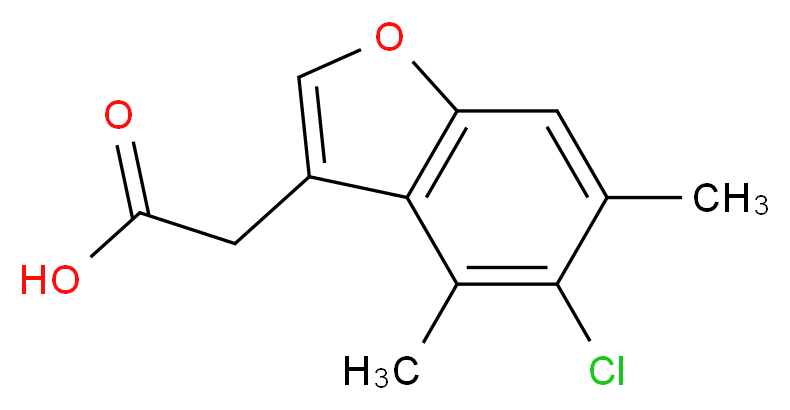 2-(5-chloro-4,6-dimethyl-1-benzofuran-3-yl)acetic acid_分子结构_CAS_882248-22-8