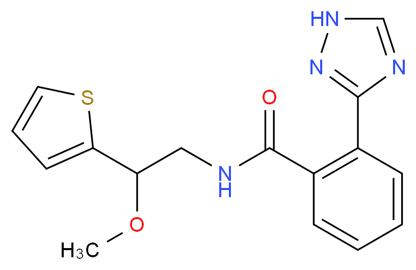N-[2-methoxy-2-(2-thienyl)ethyl]-2-(1H-1,2,4-triazol-3-yl)benzamide_分子结构_CAS_)