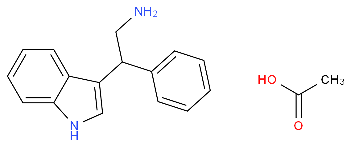 2-(1H-indol-3-yl)-2-phenylethan-1-amine; acetic acid_分子结构_CAS_5027-78-1