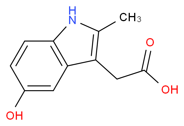 2-(5-hydroxy-2-methyl-1H-indol-3-yl)acetic acid_分子结构_CAS_50995-53-4