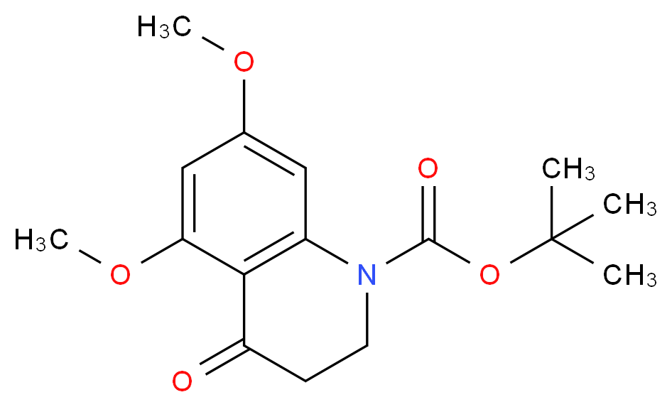 tert-butyl 5,7-dimethoxy-4-oxo-1,2,3,4-tetrahydroquinoline-1-carboxylate_分子结构_CAS_65510-96-5