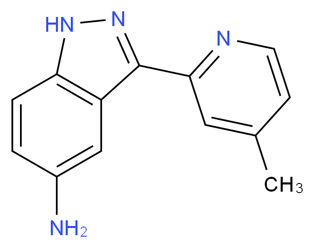 3-(4-methylpyridin-2-yl)-1H-indazol-5-amine_分子结构_CAS_1356088-04-4