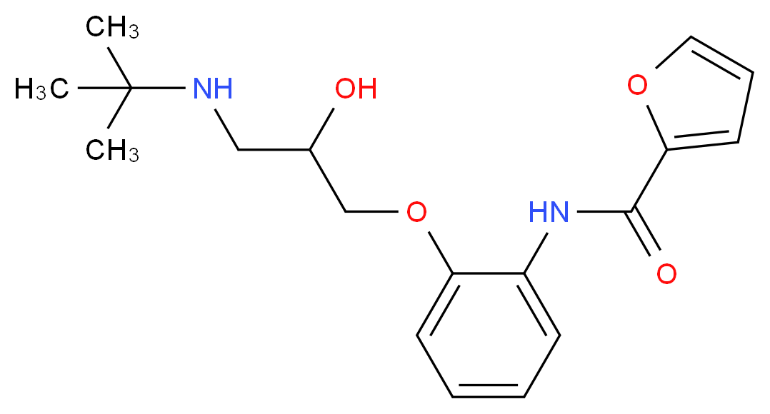 N-{2-[3-(tert-butylamino)-2-hydroxypropoxy]phenyl}furan-2-carboxamide_分子结构_CAS_75748-50-4