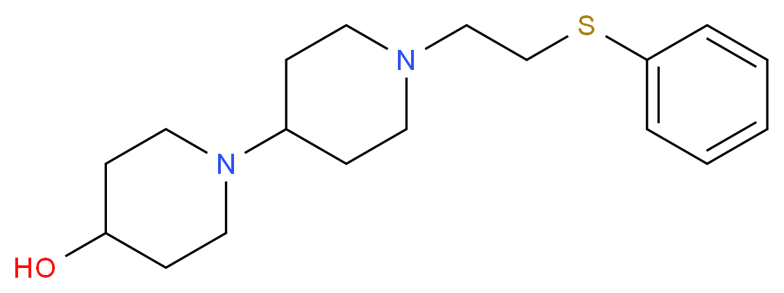 1'-[2-(phenylthio)ethyl]-1,4'-bipiperidin-4-ol_分子结构_CAS_)