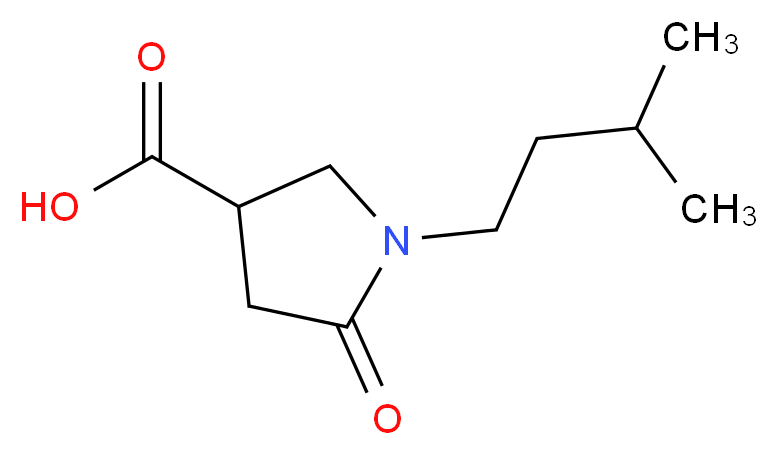 1-(3-Methylbutyl)-5-oxopyrrolidine-3-carboxylic acid_分子结构_CAS_)