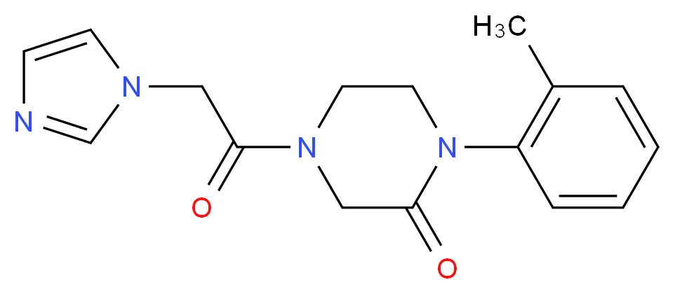 4-(1H-imidazol-1-ylacetyl)-1-(2-methylphenyl)-2-piperazinone_分子结构_CAS_)