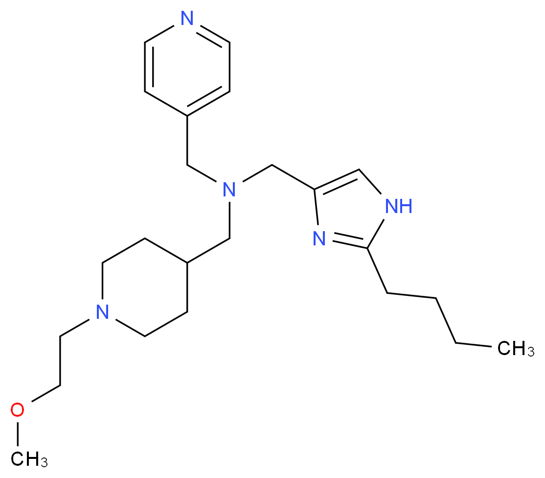 1-(2-butyl-1H-imidazol-4-yl)-N-{[1-(2-methoxyethyl)-4-piperidinyl]methyl}-N-(4-pyridinylmethyl)methanamine_分子结构_CAS_)