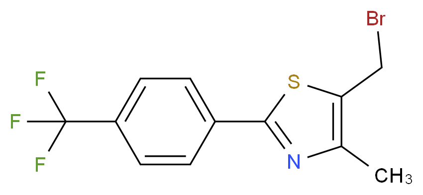 5-(bromomethyl)-4-methyl-2-[4-(trifluoromethyl)phenyl]-1,3-thiazole_分子结构_CAS_439134-78-8