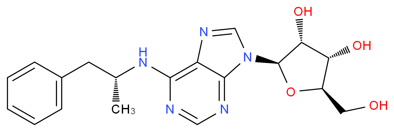 (2R,3S,4R,5R)-2-(hydroxymethyl)-5-(6-{[(2R)-1-phenylpropan-2-yl]amino}-9H-purin-9-yl)oxolane-3,4-diol_分子结构_CAS_38594-96-6
