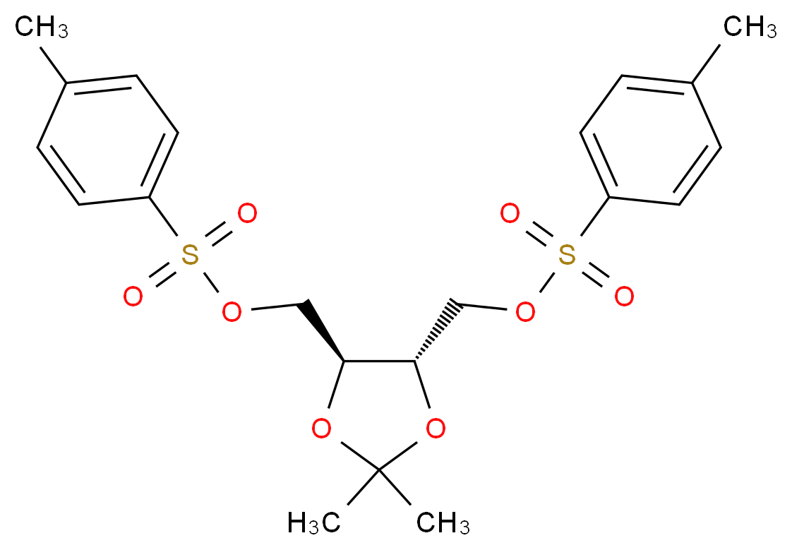 (-)-1,4-二-O-甲苯磺酰基-2,3-O-异亚丙基-L-苏糖醇_分子结构_CAS_37002-45-2)