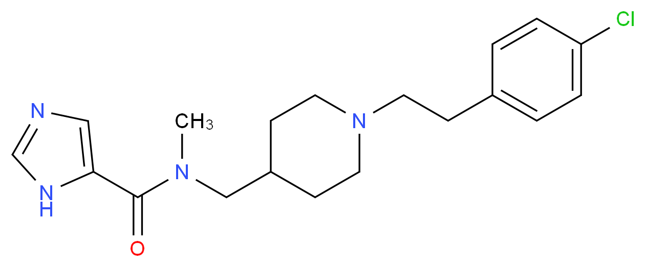 N-({1-[2-(4-chlorophenyl)ethyl]piperidin-4-yl}methyl)-N-methyl-1H-imidazole-5-carboxamide_分子结构_CAS_)