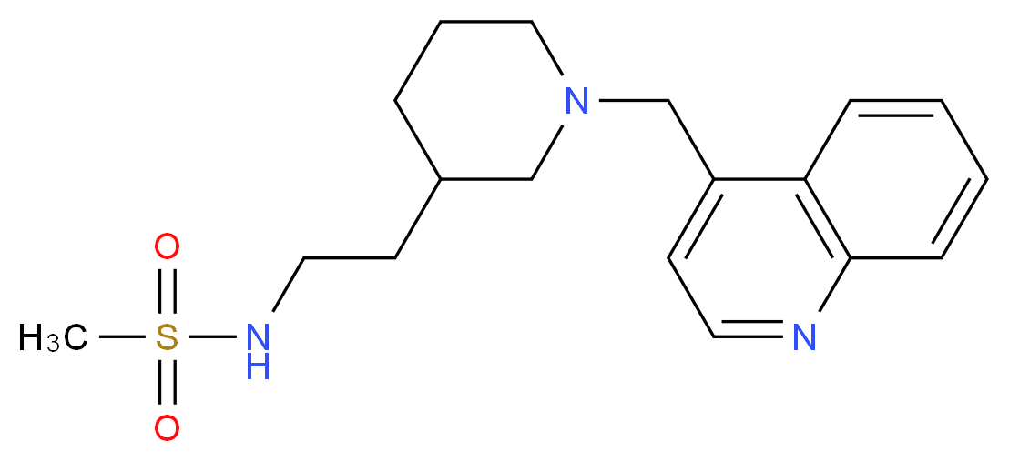 N-{2-[1-(quinolin-4-ylmethyl)piperidin-3-yl]ethyl}methanesulfonamide_分子结构_CAS_)