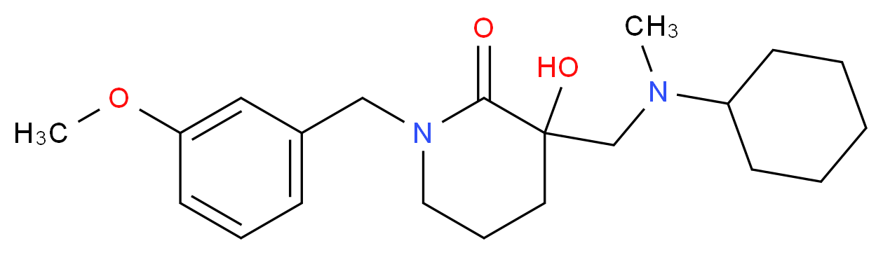 3-{[cyclohexyl(methyl)amino]methyl}-3-hydroxy-1-(3-methoxybenzyl)-2-piperidinone_分子结构_CAS_)