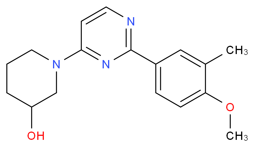 1-[2-(4-methoxy-3-methylphenyl)pyrimidin-4-yl]piperidin-3-ol_分子结构_CAS_)
