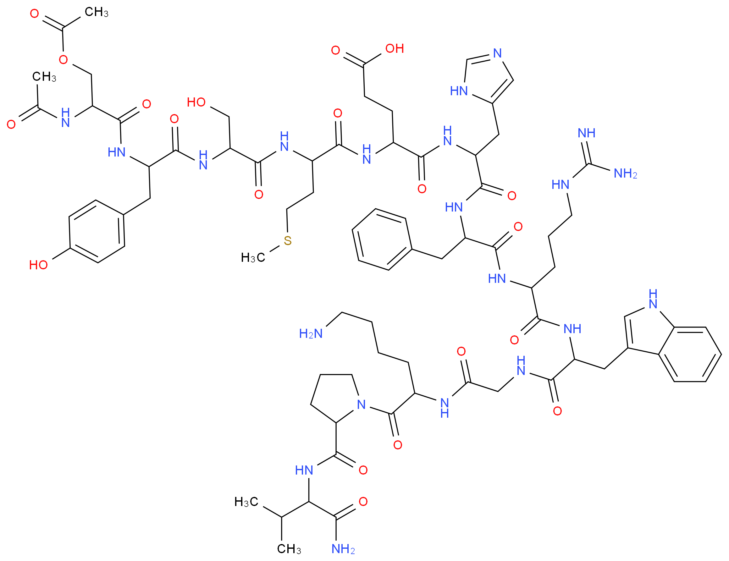 Diacetyl-α-Melanocyte Stimulating Hormone_分子结构_CAS_71952-90-4)