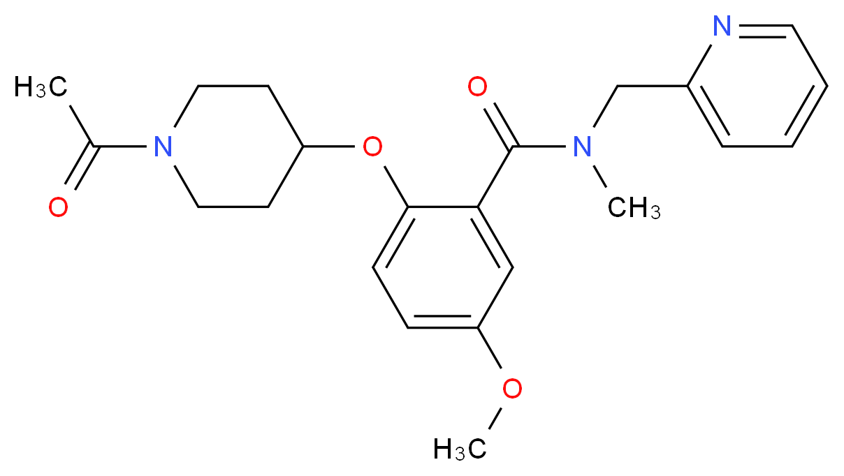 2-[(1-acetyl-4-piperidinyl)oxy]-5-methoxy-N-methyl-N-(2-pyridinylmethyl)benzamide_分子结构_CAS_)