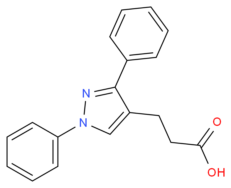 3-(1,3-diphenyl-1H-pyrazol-4-yl)propanoic acid_分子结构_CAS_108446-77-1