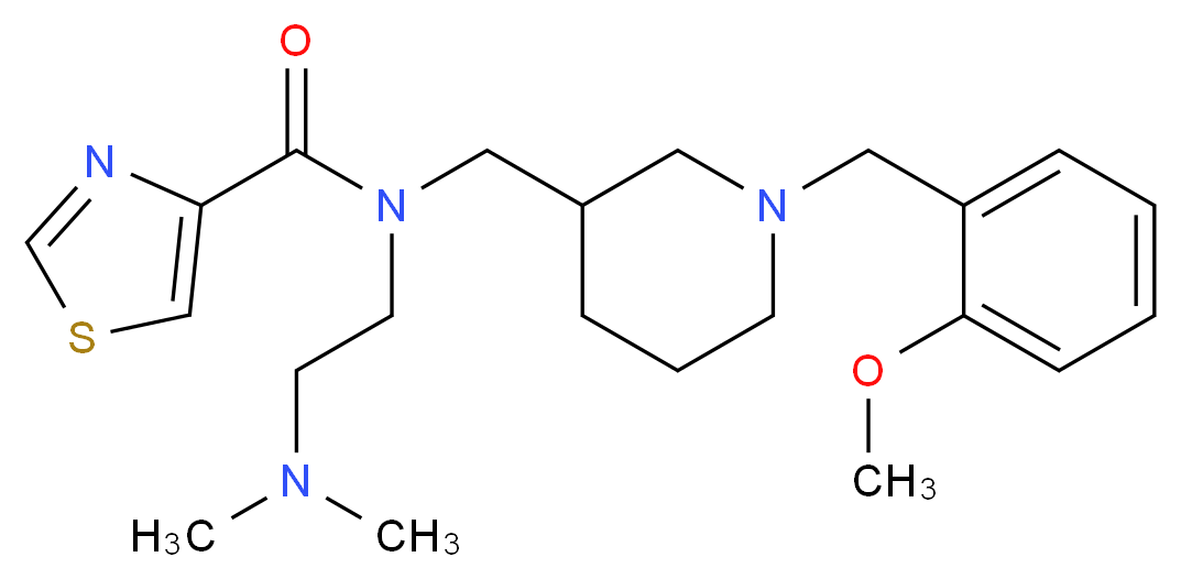 N-[2-(dimethylamino)ethyl]-N-{[1-(2-methoxybenzyl)-3-piperidinyl]methyl}-1,3-thiazole-4-carboxamide_分子结构_CAS_)