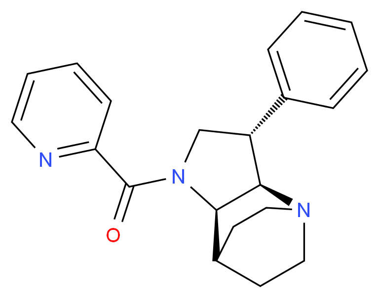 (2R*,3S*,6R*)-3-phenyl-5-(2-pyridinylcarbonyl)-1,5-diazatricyclo[5.2.2.0~2,6~]undecane_分子结构_CAS_)