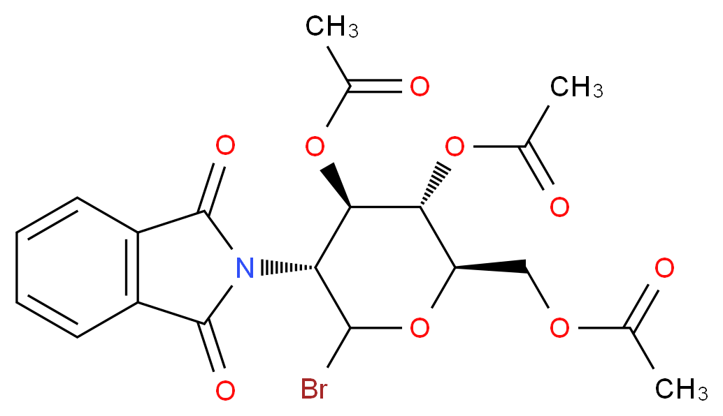 Bromo 2-Deoxy-2-N-phthalimido-3,4,6-tri-O-acetyl-α,β-D-glucopyranoside_分子结构_CAS_70831-94-6)