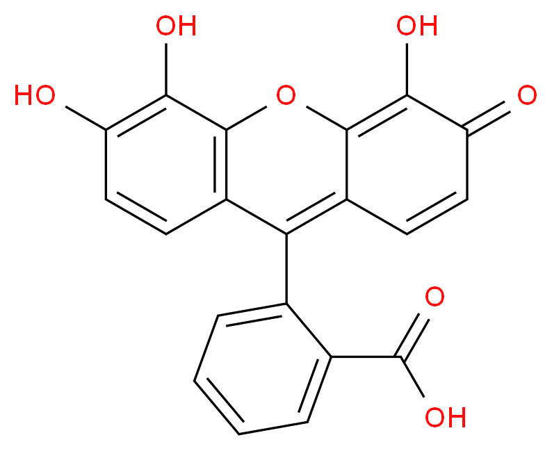 2-(4,5,6-trihydroxy-3-oxo-3H-xanthen-9-yl)benzoic acid_分子结构_CAS_518-41-2