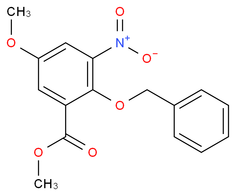 methyl 2-(benzyloxy)-5-methoxy-3-nitrobenzoate_分子结构_CAS_63603-10-1