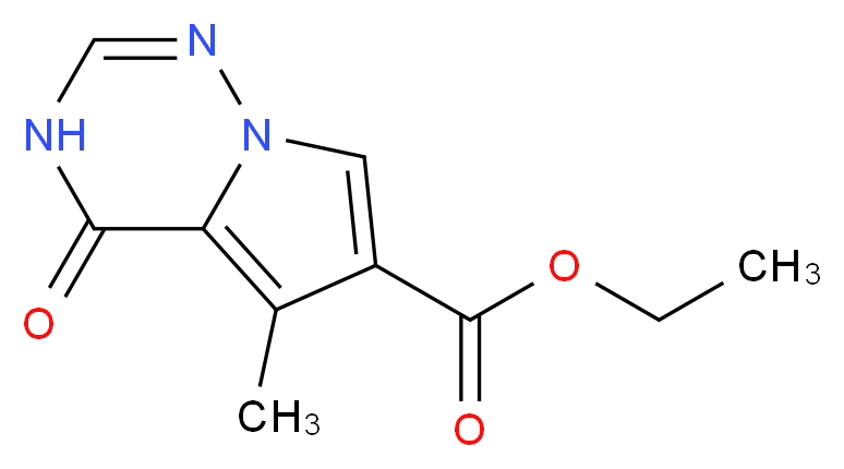 Ethyl 5-methyl-4-oxo-3,4-dihydropyrrolo-[1,2-f][1,2,4]triazine-6-carboxylate_分子结构_CAS_427878-70-4)