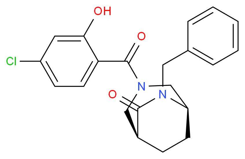 (1S*,5R*)-6-benzyl-3-(4-chloro-2-hydroxybenzoyl)-3,6-diazabicyclo[3.2.2]nonan-7-one_分子结构_CAS_)
