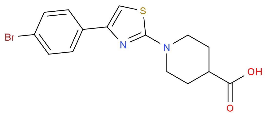 1-[4-(4-Bromophenyl)-1,3-thiazol-2-yl]piperidine-4-carboxylic acid_分子结构_CAS_)