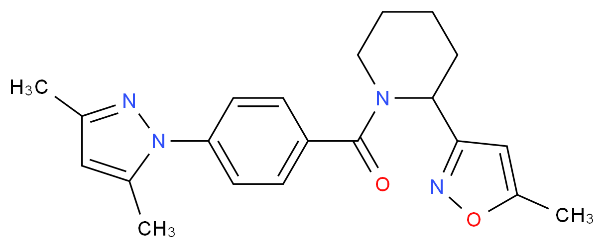 1-[4-(3,5-dimethyl-1H-pyrazol-1-yl)benzoyl]-2-(5-methyl-3-isoxazolyl)piperidine_分子结构_CAS_)