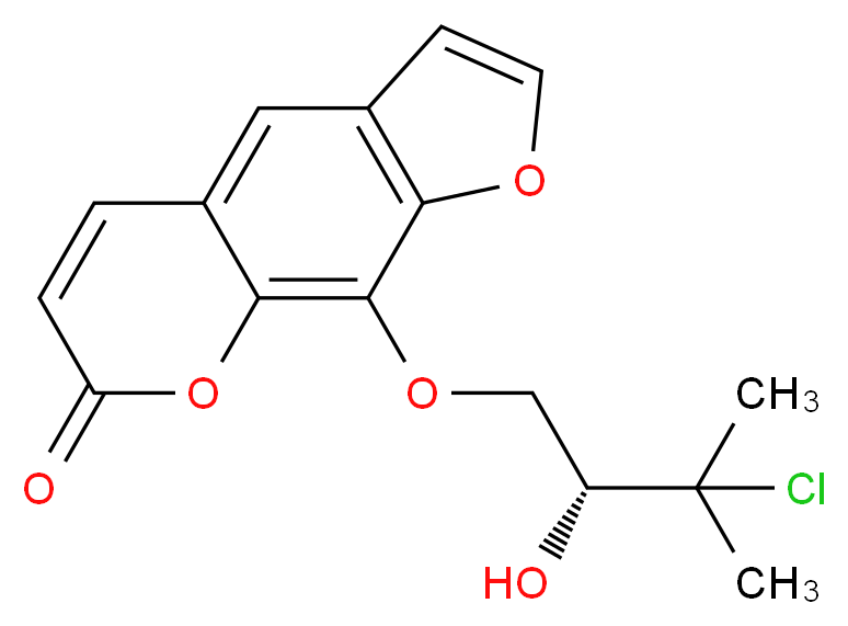 9-[(2R)-3-chloro-2-hydroxy-3-methylbutoxy]-7H-furo[3,2-g]chromen-7-one_分子结构_CAS_55481-86-2