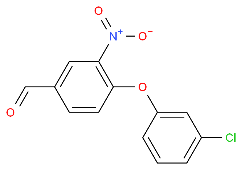 4-(3-Chlorophenoxy)-3-nitrobenzenecarbaldehyde_分子结构_CAS_)