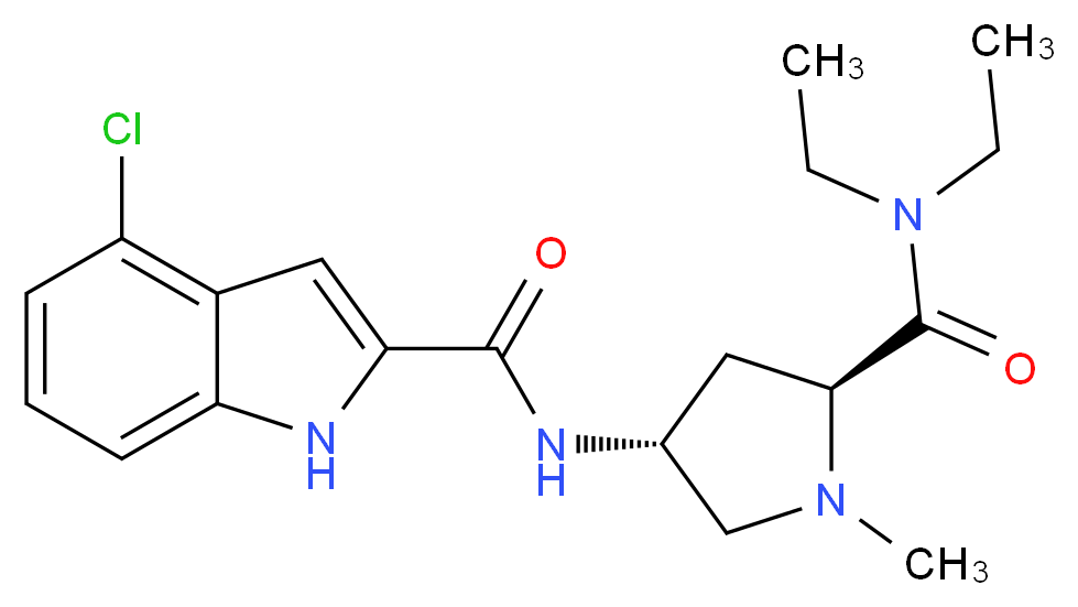 4-chloro-N-{(3R,5S)-5-[(diethylamino)carbonyl]-1-methylpyrrolidin-3-yl}-1H-indole-2-carboxamide (non-preferred name)_分子结构_CAS_)