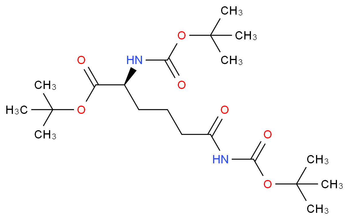 Nα,Nε-bis-Boc-L-2-aminoadipamic Acid tert-Butyl Ester_分子结构_CAS_97347-40-5)