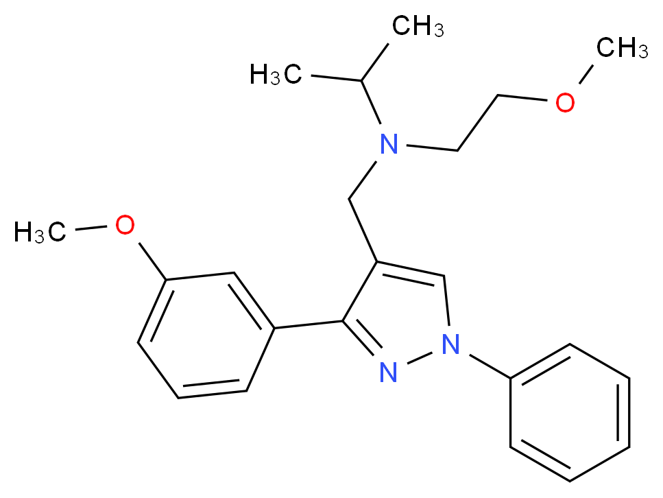 N-(2-methoxyethyl)-N-{[3-(3-methoxyphenyl)-1-phenyl-1H-pyrazol-4-yl]methyl}-2-propanamine_分子结构_CAS_)