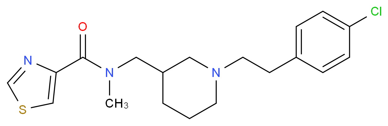 N-({1-[2-(4-chlorophenyl)ethyl]-3-piperidinyl}methyl)-N-methyl-1,3-thiazole-4-carboxamide_分子结构_CAS_)