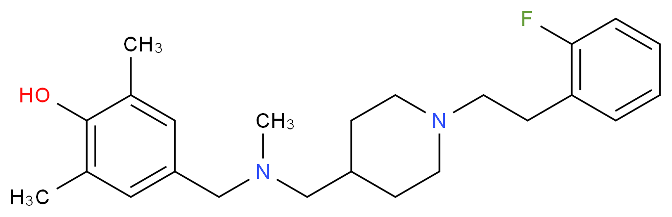 4-{[({1-[2-(2-fluorophenyl)ethyl]-4-piperidinyl}methyl)(methyl)amino]methyl}-2,6-dimethylphenol_分子结构_CAS_)
