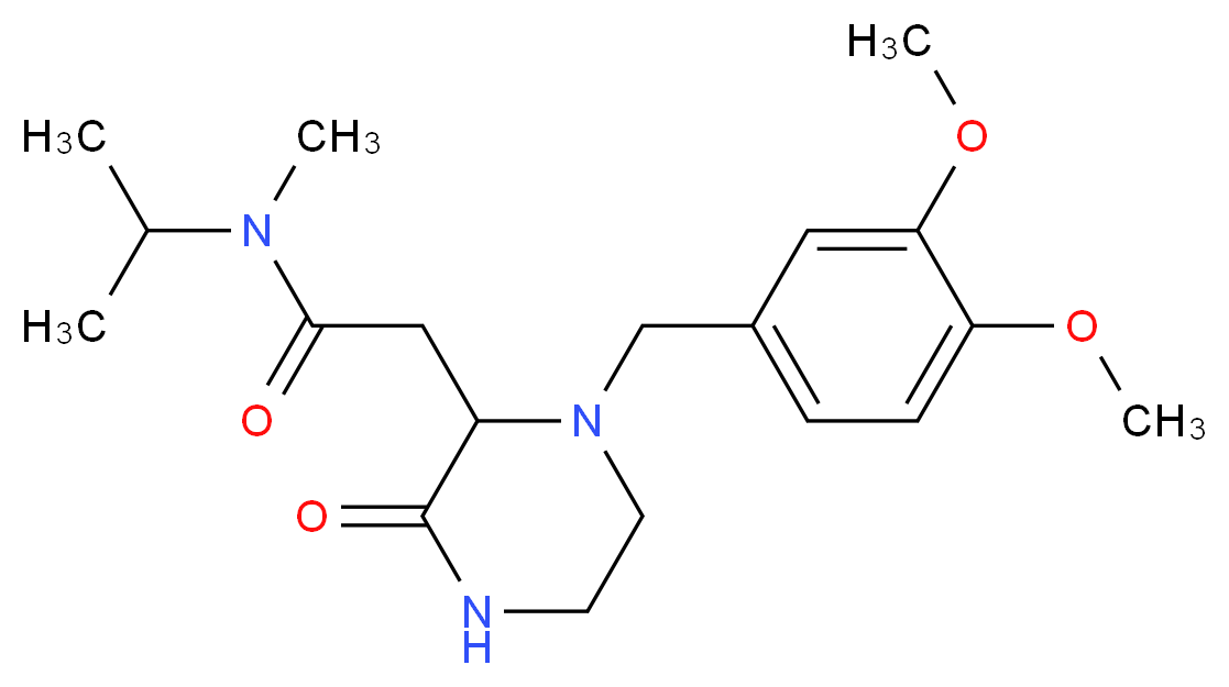 2-[1-(3,4-dimethoxybenzyl)-3-oxo-2-piperazinyl]-N-isopropyl-N-methylacetamide_分子结构_CAS_)