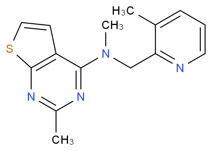 N,2-dimethyl-N-[(3-methylpyridin-2-yl)methyl]thieno[2,3-d]pyrimidin-4-amine_分子结构_CAS_)