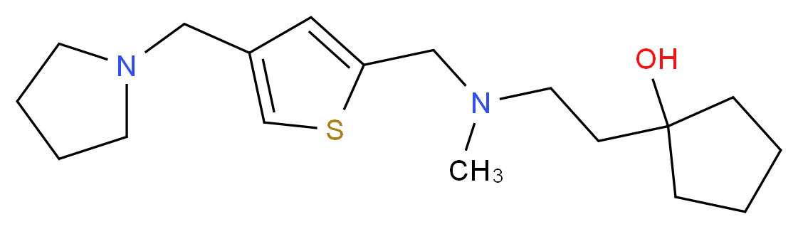 1-[2-(methyl{[4-(pyrrolidin-1-ylmethyl)-2-thienyl]methyl}amino)ethyl]cyclopentanol_分子结构_CAS_)