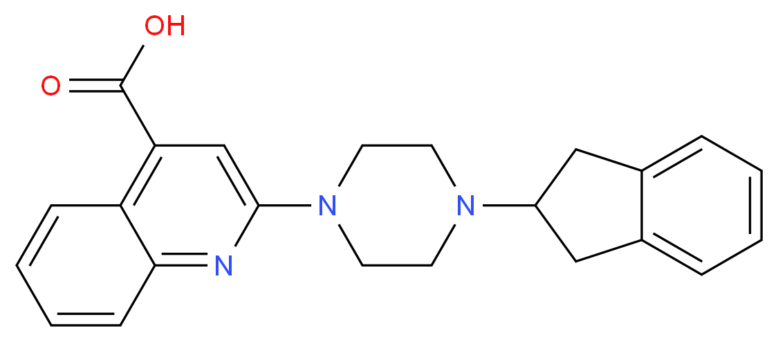 2-[4-(2,3-dihydro-1H-inden-2-yl)piperazin-1-yl]quinoline-4-carboxylic acid_分子结构_CAS_)