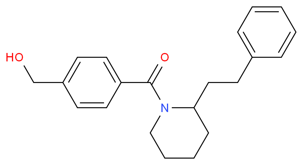 (4-{[2-(2-phenylethyl)-1-piperidinyl]carbonyl}phenyl)methanol_分子结构_CAS_)