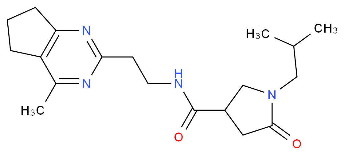 1-isobutyl-N-[2-(4-methyl-6,7-dihydro-5H-cyclopenta[d]pyrimidin-2-yl)ethyl]-5-oxopyrrolidine-3-carboxamide_分子结构_CAS_)