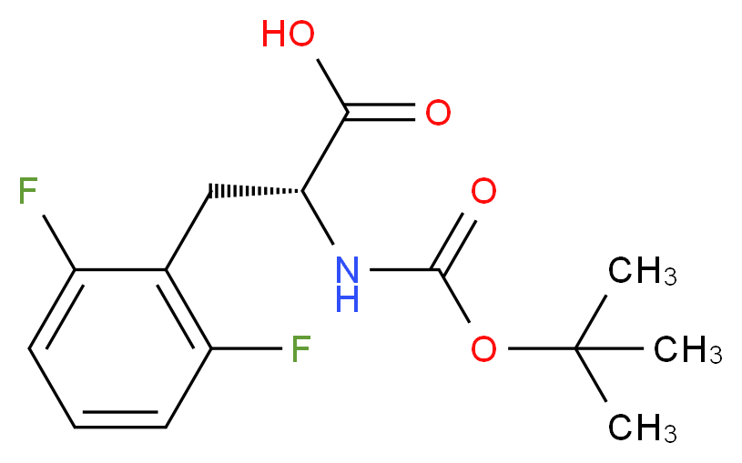 (2R)-2-{[(tert-butoxy)carbonyl]amino}-3-(2,6-difluorophenyl)propanoic acid_分子结构_CAS_167993-23-9