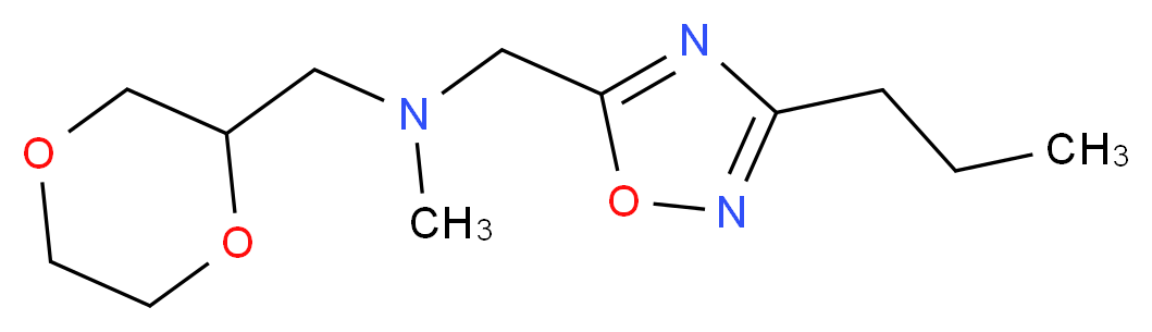 (1,4-dioxan-2-ylmethyl)methyl[(3-propyl-1,2,4-oxadiazol-5-yl)methyl]amine_分子结构_CAS_)
